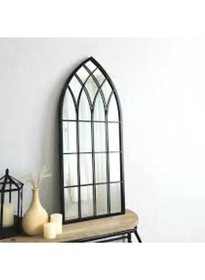 EMAAZZ LLC Vintage Arch Window Decorative Wall Mirror | Metal Frame Designer Accent Mirror for Living Room Bedroom and Home Décor - Image 3